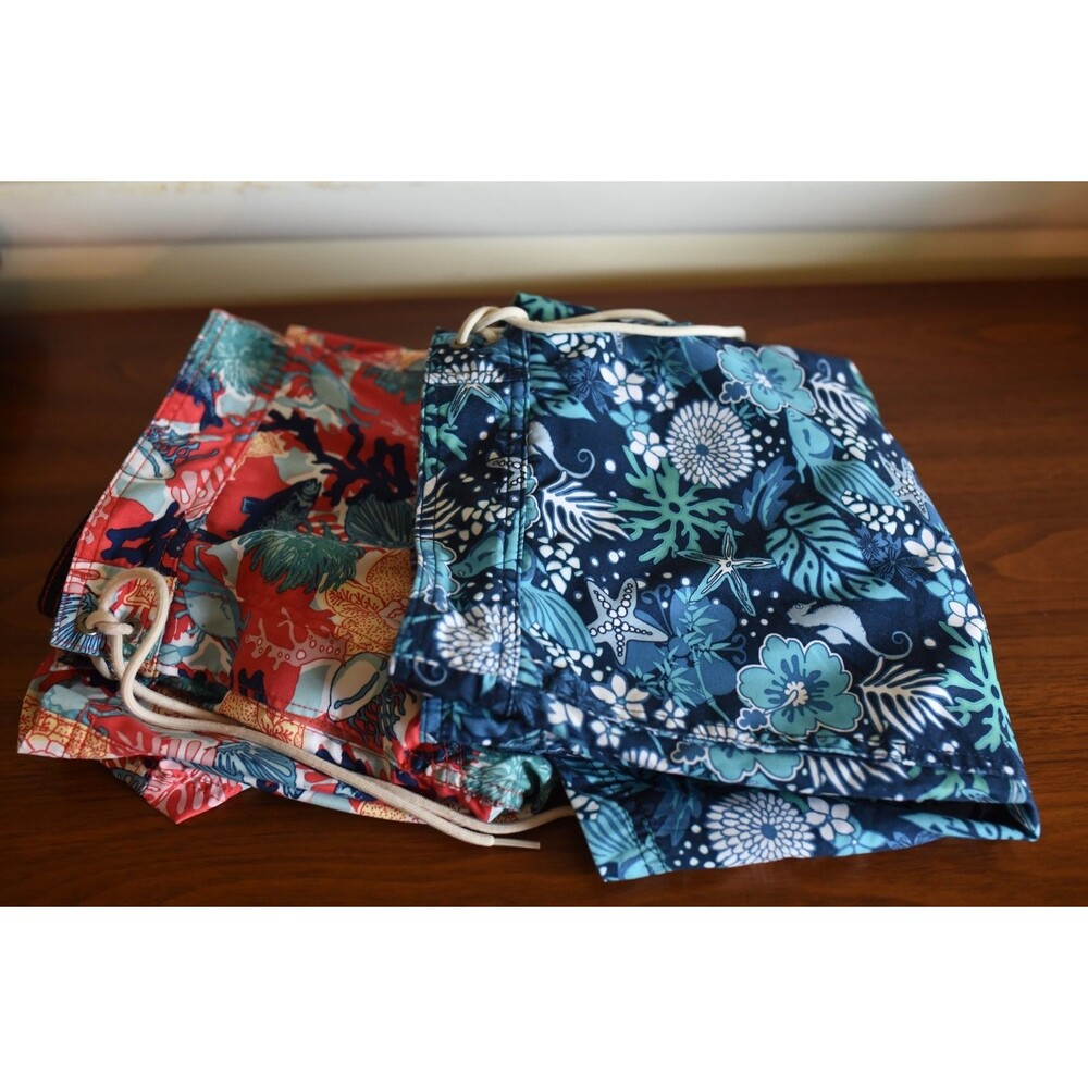 Lot of 2 M Nautica brand swim trunks Under the Sea coral reef jelly fish Shorts